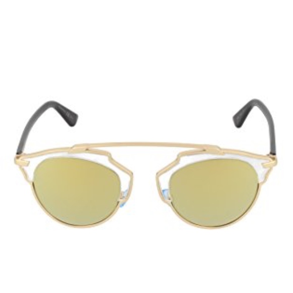 NWT CHRISTIAN DIOR SO REAL GOLD/BLACK SUNGLASSES - Picture 1 of 1